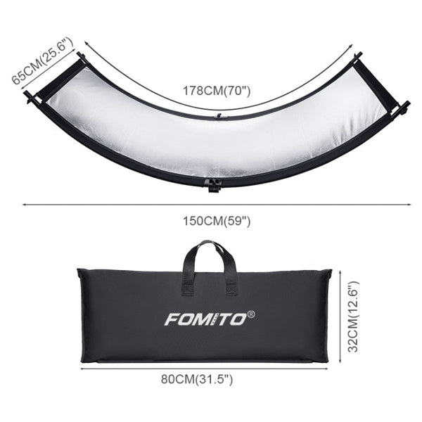 FOMITO U-Shaped Curved  Photo Studio Reflector Board 4 In 1 Gold Silver White Black Reflective Board, U-Shaped 4 in 1