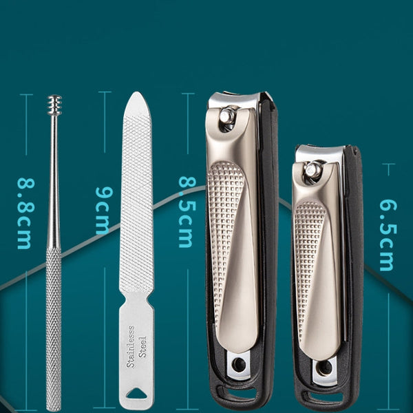 5pcs /Set Nail Scissors Portable Manicure Tool, Style:, Anti-splash (Silver)