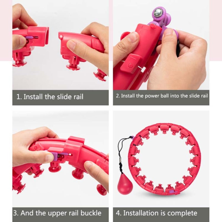 Weighted Fitness Hoop Abdomen Circle, Specification:, 19 Knots (Purple), 19 Knots (Blue), 19 Knots (Pink), 28 Knots (Purple), 28 Knots (Pink), 28 Knots (Blue)