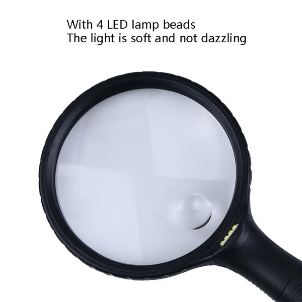 XT-4986E Handheld With Light Magnifier 10 Times Acrylic Lens Portable Magnifying Glass, XT-4986E