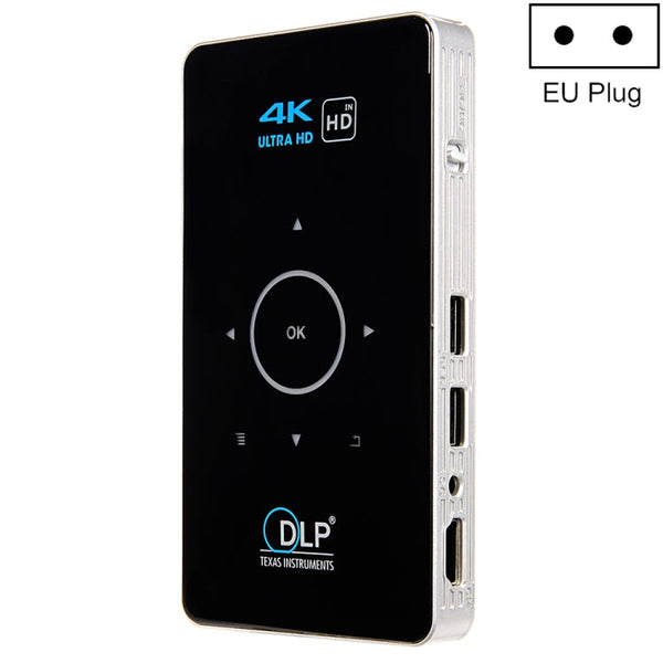 C6 1G+8G Android System Intelligent DLP HD Mini Projector Portable Home Mobile Phone Projector，, US Plug  (Black), EU Plug (Black), UK Plug (Black), AU Plug (Black), US Plug (White), AU Plug (White)