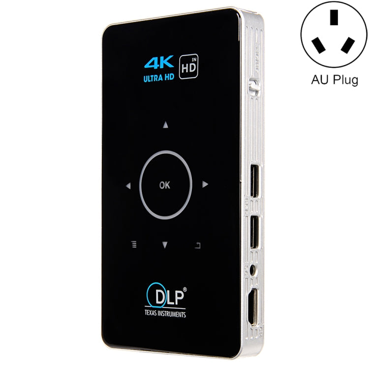 C6 1G+8G Android System Intelligent DLP HD Mini Projector Portable Home Mobile Phone Projector，, US Plug  (Black), EU Plug (Black), UK Plug (Black), AU Plug (Black), US Plug (White), AU Plug (White)