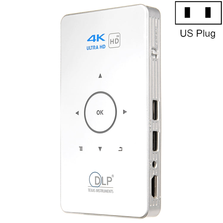 C6 2GB+32GB Android Smart DLP HD Projector Mini Wireless Projector, US Plug (Black), EU Plug (Black), UK Plug (Black), AU Plug (Black), US Plug (White), UK Plug (White), AU Plug (White)