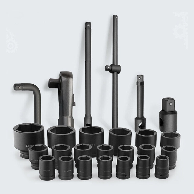 26 PCS / Set Hexagonal Heavy-Duty Socket Auto Repair Socket Wrench, 26 In 1 Wrench