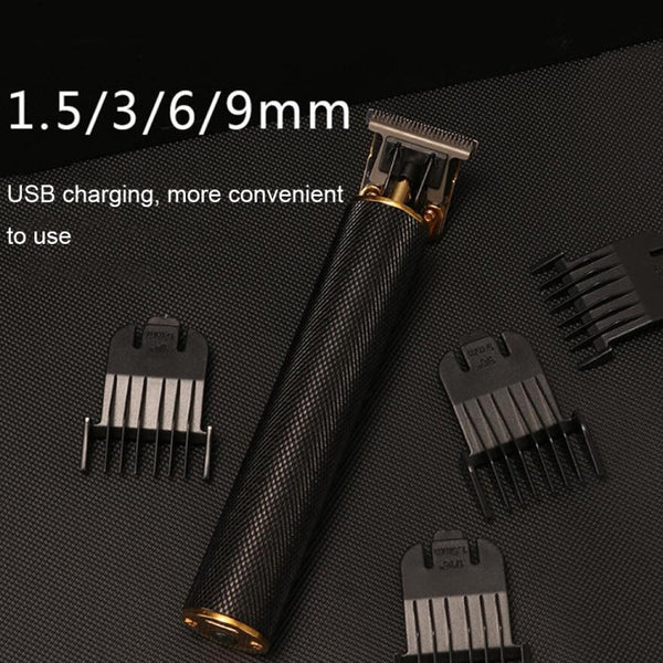 Hollow T-Shaped Steel Head Hair Trimmer USB Charging Carving Electric Hair Clipper, Steel Head (Black), Steel Head (Gold), Steel Head (Silver), Steel Head (Rose Gold), Steel Head (Gradient)