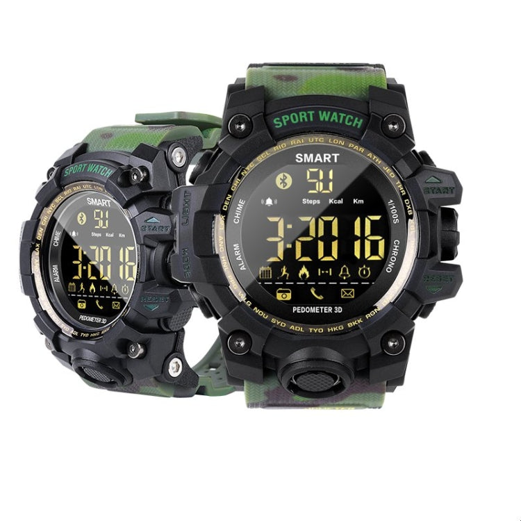 Waterproof Sports Smart Watch EX16S Camouflage Outdoor Bluetooth Remote Pedemeter Long Standby