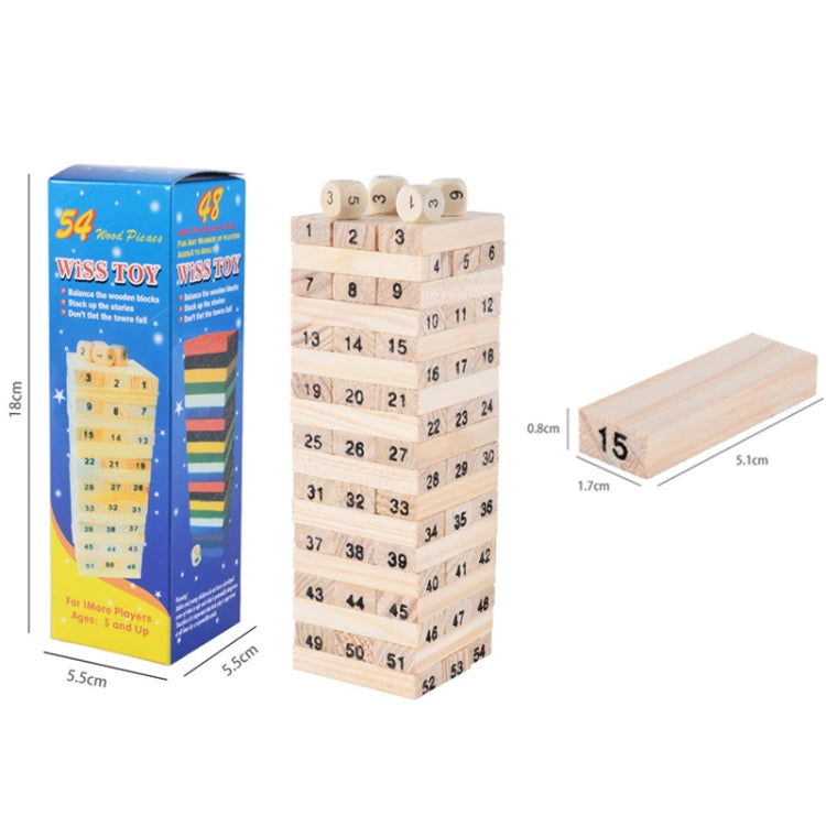54pcs /Set Childrens Educational Building Block Toys Stacking Game