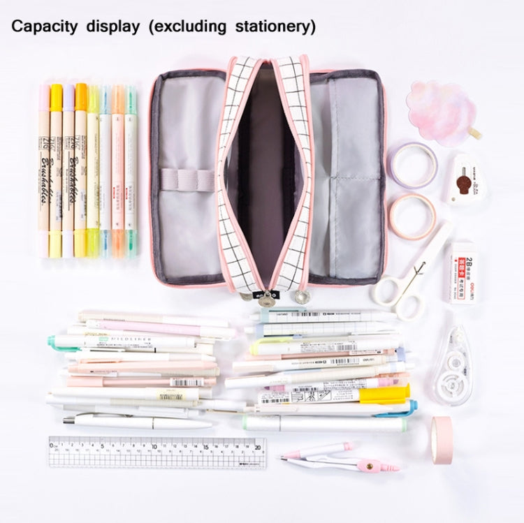 Angoo Double-Open Multi-Layer Stationery Pencil Case Multifunctional Cosmetic Bag