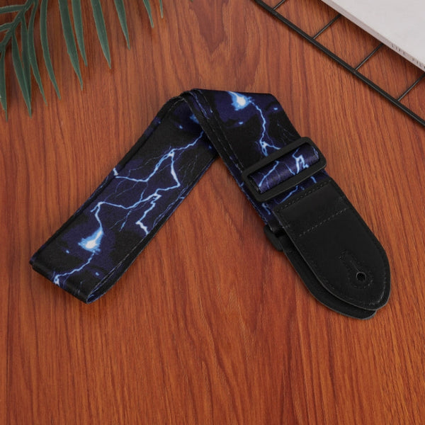 3 PCS Printed Ukulele Guitar Strap, Length: 85-135cm, National Style, Pink Panda, Yellow and Letter, Cartoon, Black White Gant, Blue Flash, Red Flame