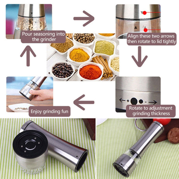 JE0318 Stainless Steel Manual Multi-Purpose Pepper Grinder Kitchen Cooking Tools, JE0318