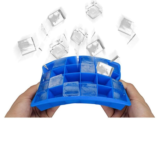 24 Grids Silicone Ice Cube Tray Molds Square Shape Ice Cube Maker Fruit Popsicle Ice Cream Mold