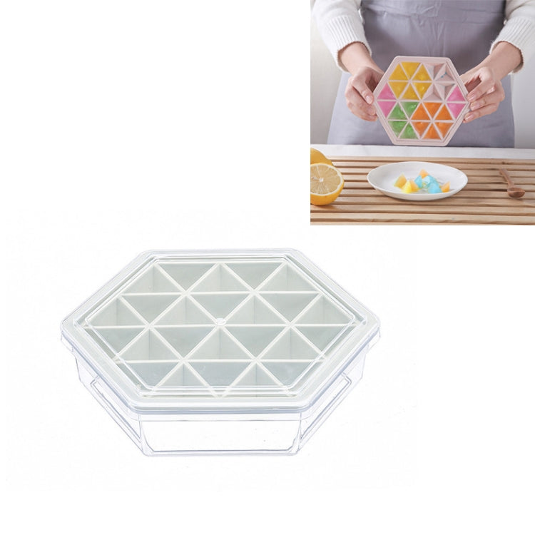 Home Creative DIY Ice Grid Mould Hexagonal Homemade Ice Mold With Tray Ice Cube Ice Cream Ice Box, Blue, Green, Pink, Purple