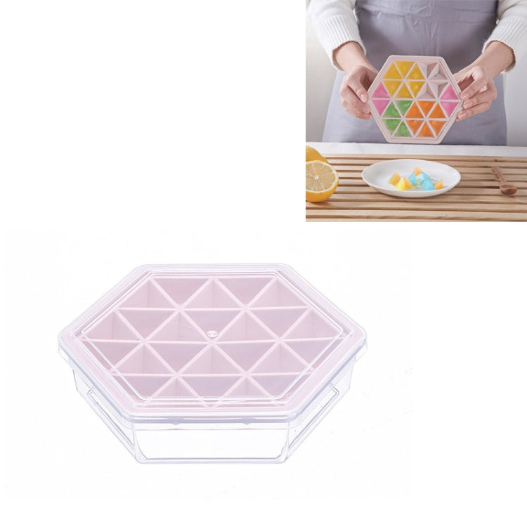 Home Creative DIY Ice Grid Mould Hexagonal Homemade Ice Mold With Tray Ice Cube Ice Cream Ice Box, Blue, Green, Pink, Purple