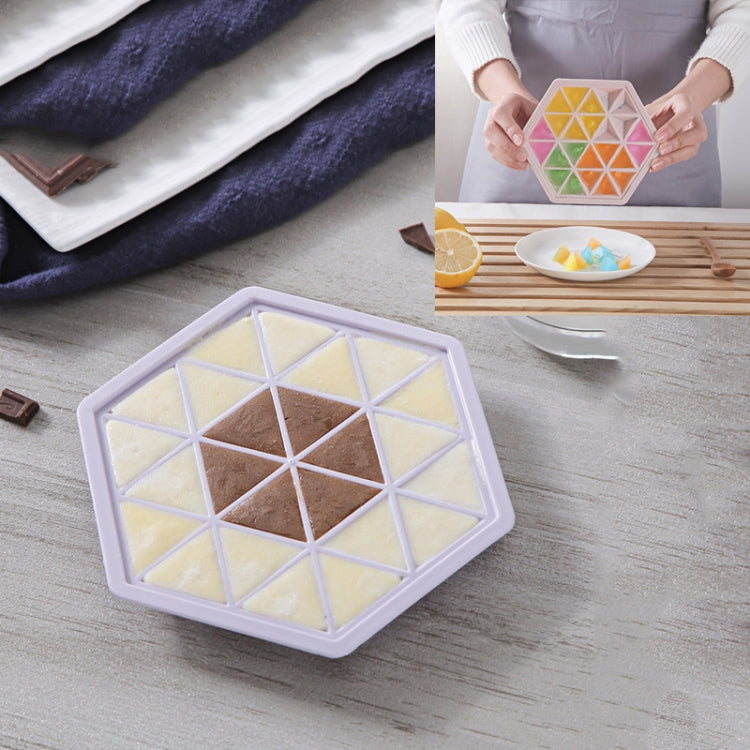 Home Creative DIY Ice Grid Mould Hexagonal Homemade Ice Mold With Tray Ice Cube Ice Cream Ice Box, Blue, Green, Pink, Purple