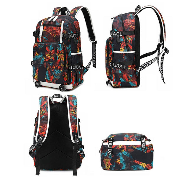 6101-4 Thermal Transfer Casual Backpack Simple Student Schoolbag