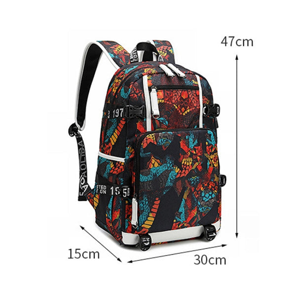 6101-4 Thermal Transfer Casual Backpack Simple Student Schoolbag