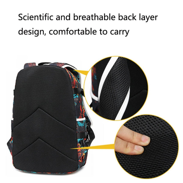 6101-4 Thermal Transfer Casual Backpack Simple Student Schoolbag