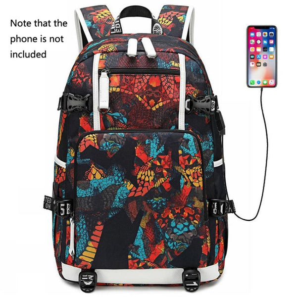 6101-4 Thermal Transfer Casual Backpack Simple Student Schoolbag