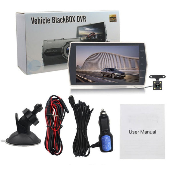 4-Inch HD 1080P Dual-Lens Night Vision Front And Rear Video Driving Recorder