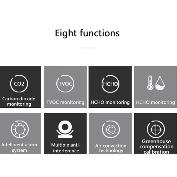 AK3 Portable CO2 Air Quality Formaldehyde Carbon Dioxide Detector, AK3 Semiconductor 5 in 1