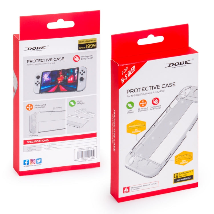 DOBE Game Handle Transparent Crystal Case TPU Protective Cover For Switch OLED Console, TNS-1133C