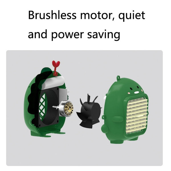 A9 Desktop Dinosaur Fan USB Mini Large Wind Fan, Green, Yellow, Pink