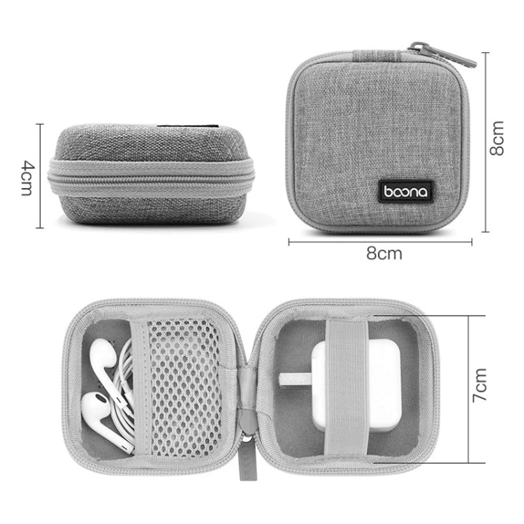 2 PCS Baona BN-F001 Headset Oxford EVA Storage Box Data Cable Charger Organizing Box, Gray, Black