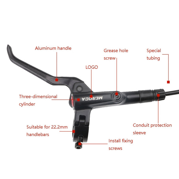 Meroca M800 Bicycle Brake Mountain Bike Universal Bilateral Brake Oil Pressure Disc Brake, Style:, 1 Pair Oil Brakes, 1 Pair Oil Brakes + 1 Pair Disc Brakes, Right Front 800mm, Left Back 1400mm, Right Front 800mm + Disc Brake                           ...