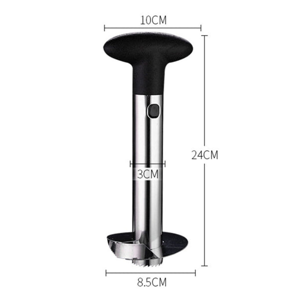 2 PCS Stainless Steel Pineapple Peeler Slicers Fruit Cutter Kitchen Tools, Pineapple Corer Slicer (Black handle), Pineapple Corer Slicer (Yellow handle), Pineapple Corer Slicer (Fruit Green handle)