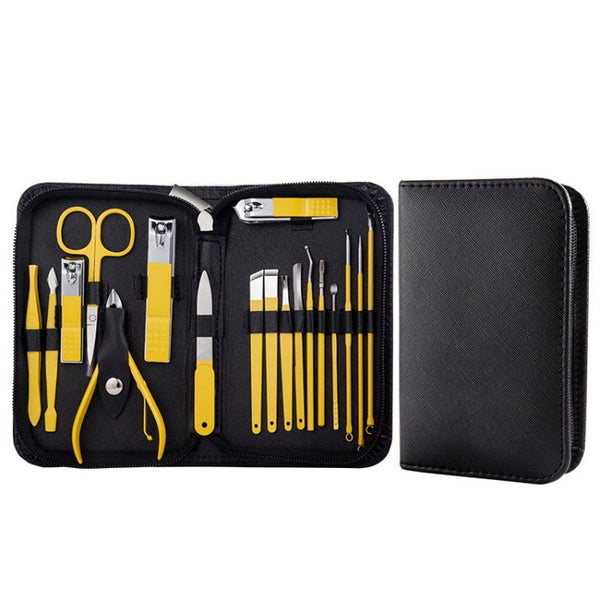 9 In 1 Nail Clipper Set Manicure Set Stainless Steel Nail Clipper Manicure Tool, 9 In 1, 18 In 1 Yellow, 26 In 1  Pink, 26 In 1 Black