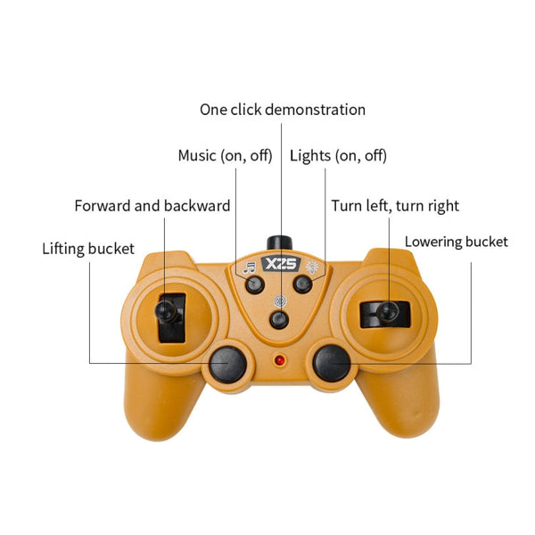 2.4G Remote Control Nine-Channel Crawler Heavy Bulldozer Children Remote Control Toy Alloy Excavator, 1031 Alloy Excavator