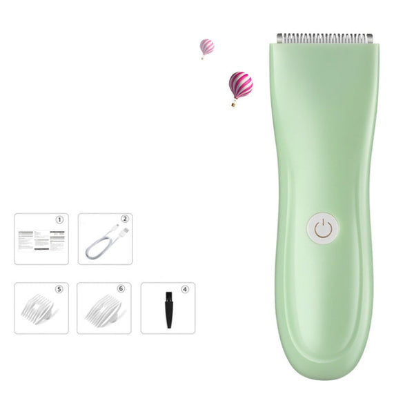 Infant And Children Hair Clipper Electric Hair Clipper Rechargeable Shaving Cutter, Green, Pink