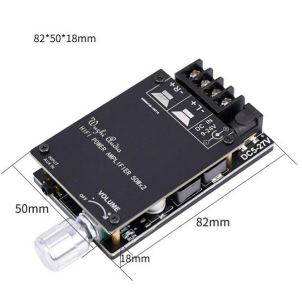 ZK-502C HIFI Wireless Bluetooth 5.0 TPA3116 Digital Power Audio Amplifier Board  50W X 2 Stereo AMP Amplificador