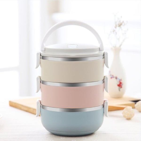 Gradient Color Lunch Box Food Bento Box Stainless Steel Container