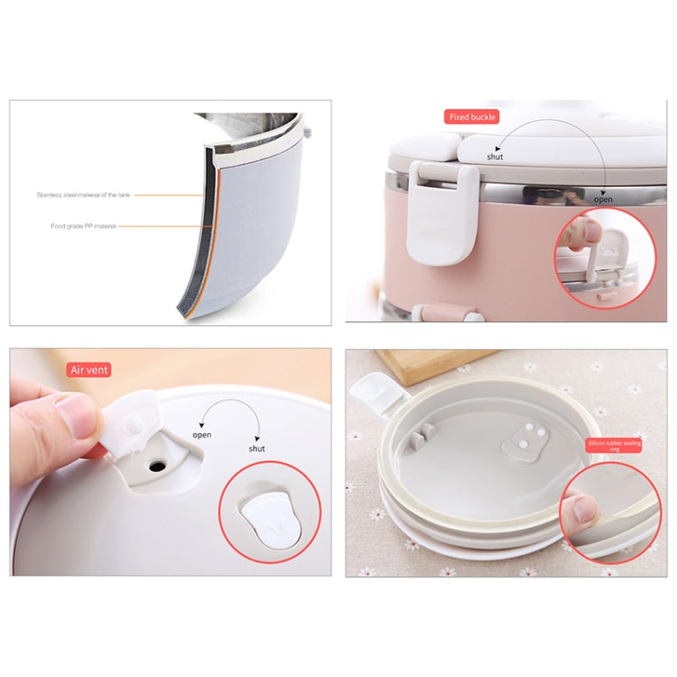 Gradient Color Lunch Box Food Bento Box Stainless Steel Container