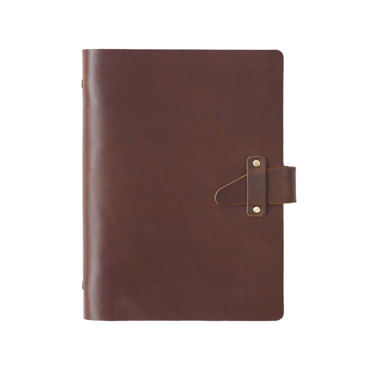 A5 Cowhide Retro Loose-Leaf Notebook Diary Office Business Simple Notepad Crazy Horse Leather Handbook