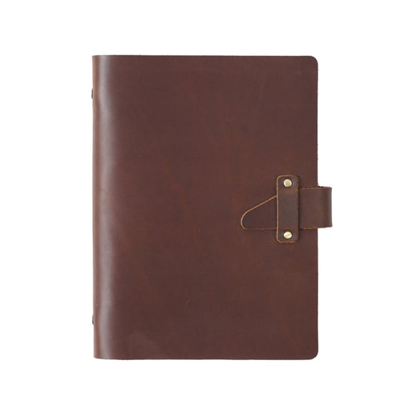A5 Cowhide Retro Loose-Leaf Notebook Diary Office Business Simple Notepad Crazy Horse Leather Handbook