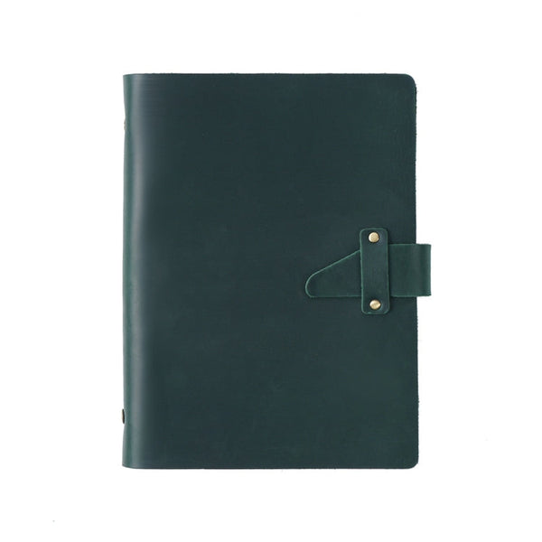 A5 Cowhide Retro Loose-Leaf Notebook Diary Office Business Simple Notepad Crazy Horse Leather Handbook