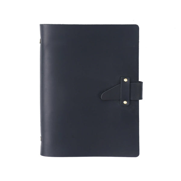 A5 Cowhide Retro Loose-Leaf Notebook Diary Office Business Simple Notepad Crazy Horse Leather Handbook
