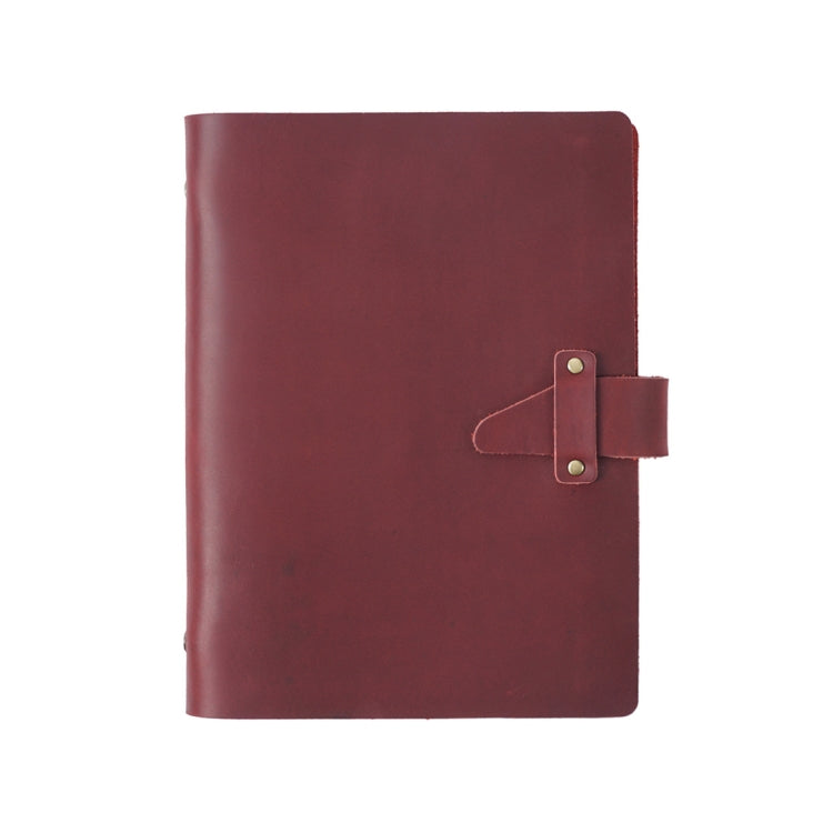 A5 Cowhide Retro Loose-Leaf Notebook Diary Office Business Simple Notepad Crazy Horse Leather Handbook