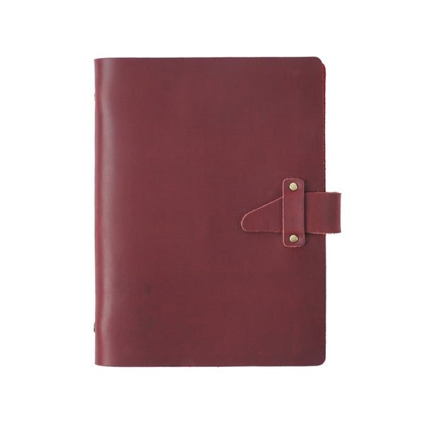 A5 Cowhide Retro Loose-Leaf Notebook Diary Office Business Simple Notepad Crazy Horse Leather Handbook