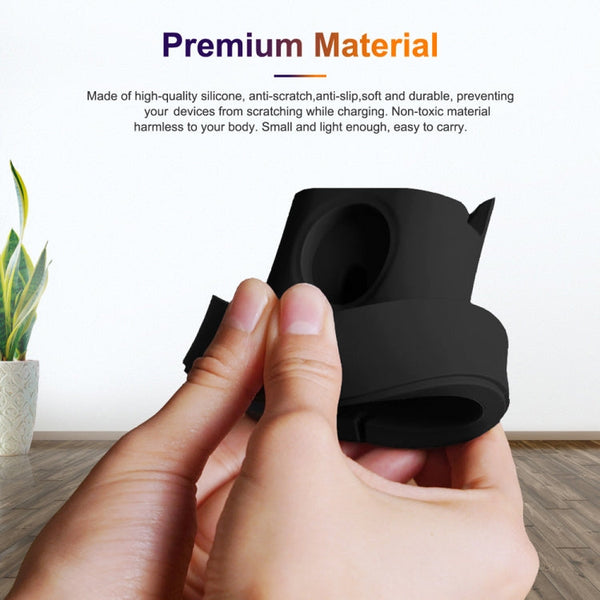 2 In 1 Smart Watch Charging Bracket Desktop Silicone Watch Charging Stand For Apple Watch, Black, White, Pink, Deep Blue, Grey