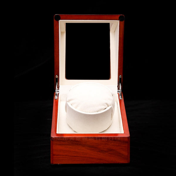 1+0 Automatic Strings Watch Box Varnished Rosewood Grain Watch Shaker, US Plug
