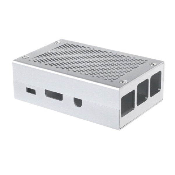 Aluminum Alloy Shell Grid Cooling Box For Raspberry Pi 3 Model B Pi 2/B +, Black, Black with Fan, Silver, Silver with Fan