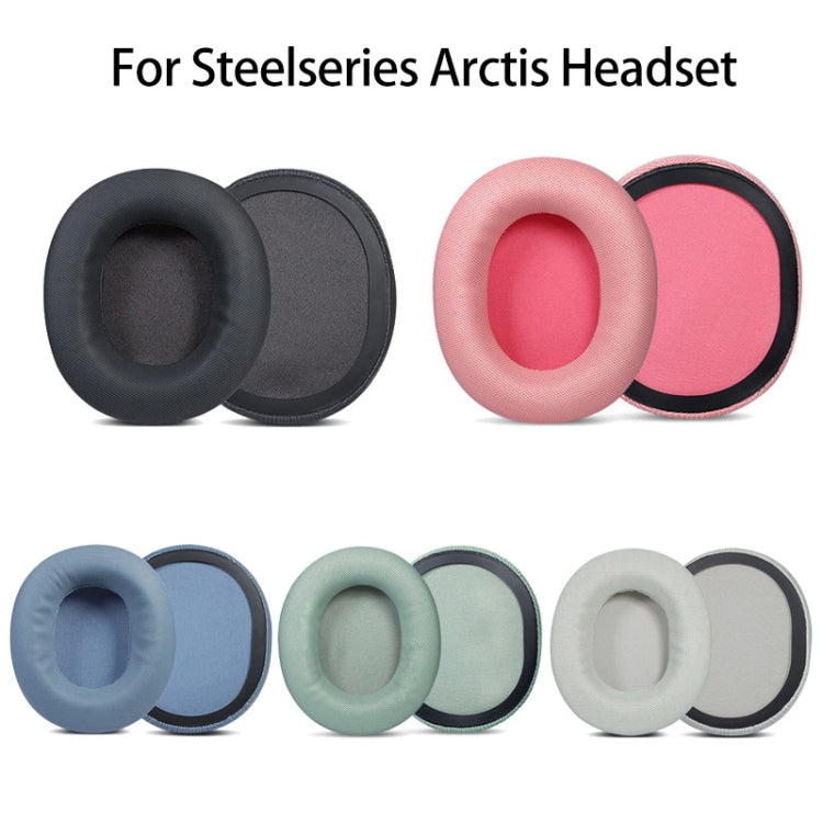 2pcs Sponge Headset Pad for Steelseries Arctis Pro / Arctis 3 / 5 / 7(Black Grey Leather)