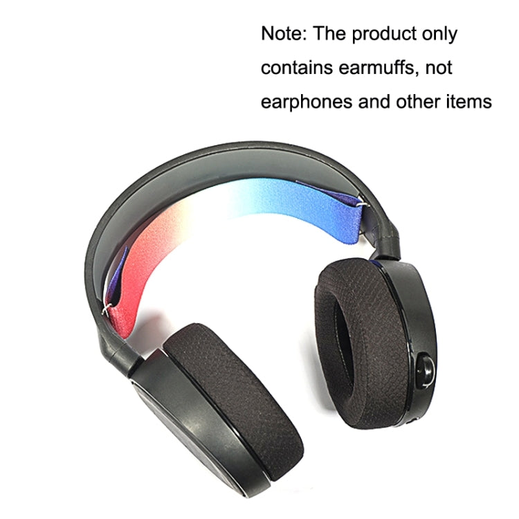 2pcs Sponge Headset Pad for Steelseries Arctis Pro / Arctis 3 / 5 / 7(Black Grey Leather)