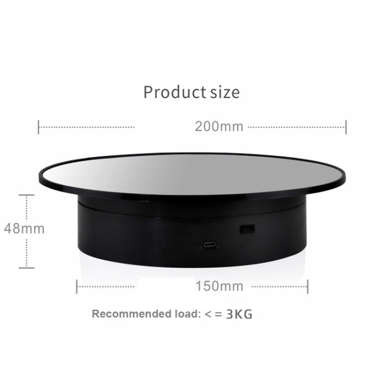 20cmTwo-Way Turntable Display Stand Video Shooting Props Turntable, White   Mirror, Black Mirror, Black+Black Velvet, White + White Velvet, White Bottom Black Velvet