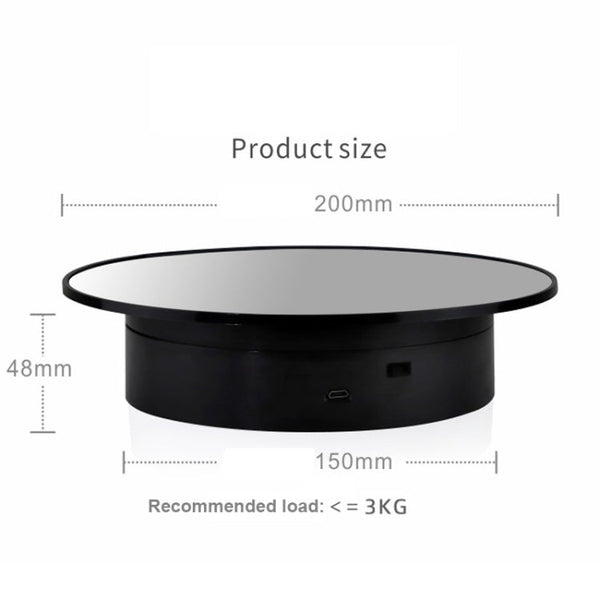 20cmTwo-Way Turntable Display Stand Video Shooting Props Turntable, White   Mirror, Black Mirror, Black+Black Velvet, White + White Velvet, White Bottom Black Velvet