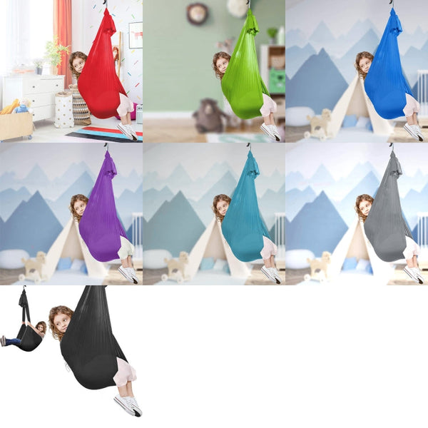 Kids Elastic Hammock Indoor Outdoor Swing, Size:, 1x2.8m (Red), 1x2.8m (Green), 1x2.8m (Dark Blue), 1x2.8m (Purple), 1x2.8m (Sky Blue), 1x2.8m (Silver Gray), 1x2.8m (Black), 1.5x2.8m (Red), 1.5x2.8m (Green), 1.5x2.8m (Dark Blue), 1.5x2.8m (Purple)�����...