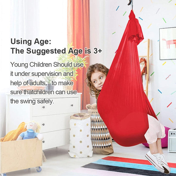 Kids Elastic Hammock Indoor Outdoor Swing, Size:, 1x2.8m (Red), 1x2.8m (Green), 1x2.8m (Dark Blue), 1x2.8m (Purple), 1x2.8m (Sky Blue), 1x2.8m (Silver Gray), 1x2.8m (Black), 1.5x2.8m (Red), 1.5x2.8m (Green), 1.5x2.8m (Dark Blue), 1.5x2.8m (Purple)�����...